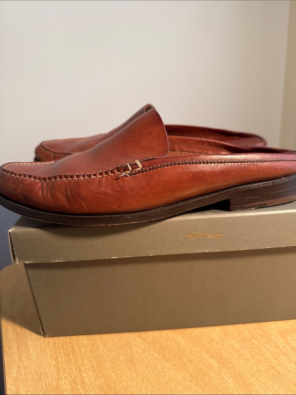 Cole Haan Tan Leather Loafer Mules Women’s 9 - Picture 3 of 6